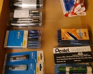 Brand new in box markers, pens, pencils, sharpies