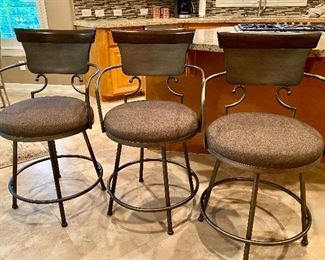 Moriann counter height wood & iron cushioned bar stools