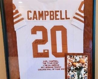 LONGHORNS ~ Earl Campbell signed & framed jersey 1971