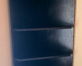 Solid heavy black wood 5 corner shelf 