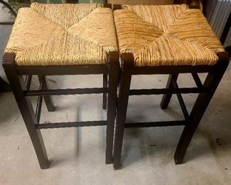 Wicker top bar stools
