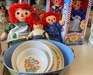 Several Raggedy Ann and Andy Collectibles