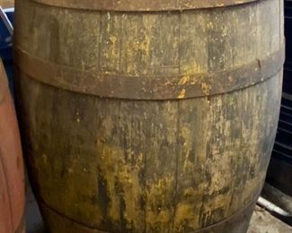 Yellow Paint Wooden Barrel
