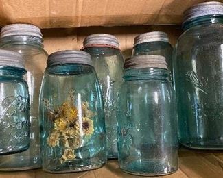 Assorted Blue Ball Jars