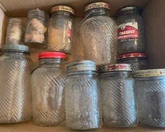 Assorted Jumbo Jars (Some with Lids and Paper Labels)