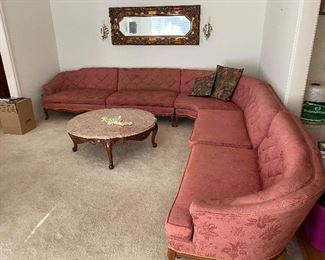 5 piece French Provincial sectional  