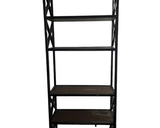 $100 - Pair of Modern Black Metal 6-shelf Etagere Bookcase with Open Back ES99-21                                                   Add some modern flair to your home with these 6 Tier Bookcases. Great for any room in the home with easy accessibility for everyday essentials. This shelving unit features six generous open shelves that boast plenty of space for books, display, and collectibles. Each shelf is engineered from particleboard and finished with a dark wood grain.

Length : 30
Width : 17
Height : 77

LOCAL PICK UP MCLEAN, VA. SHIPPING SUGGESTIONS AVAILABLE UPON REQUEST.