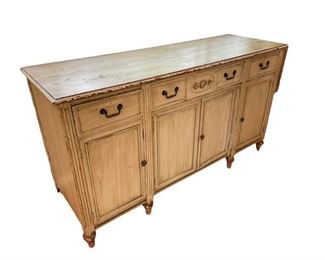 $450 - Distressed Shabby Chic Vintage White Sideboard ES99-3                                                                                                              We love the warm, rustic, farmhouse feel of this piece. The wood showcases variations in hue and texture that are natural to wood material and speak to its past lives – tongue-and-tenon joinery ensures that it will enjoy a long second life. Solidly constructed using tenon/tongue and groove joinery. Has a cutout on the back inside for electronic wiring. Equipped with 3 drawers and 4 cabinet areas for storage

Length : 58
Width : 29
Height : 32

Local Pick up McLean VA - Contact us for shipper suggestions