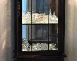 Ornate Antique Vertical Lighted Cabinet