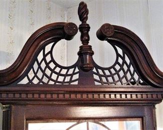 Ornate Antique Vertical Lighted Cabinet