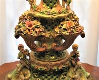 Capodimonte 3 Tier Unique Table Lamp on a Brass Base