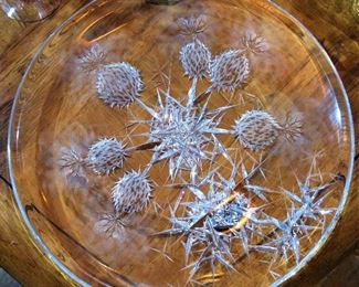 Kagami Crystal Rock Glass Heavey Platter