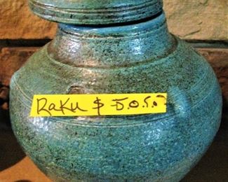 Raku Urn Pottery With Lid