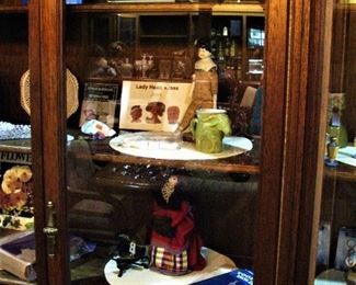 Solid Wood Glass Door Case Shelves set of 4 Connecting Extremely Nice Piece!