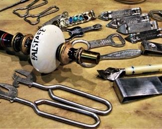 Vintage Falstaff Beer Tap Handle and Vintage Bottle Openers