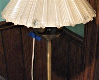 Vintage Glass Shade Marble Base Lamp