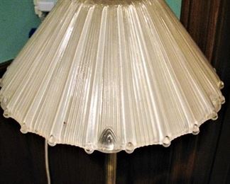 Vintage Glass Shade Marble Base Lamp