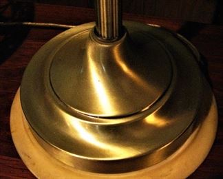 Vintage Glass Shade Marble Base Lamp