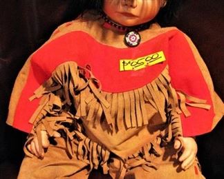 Native American Boy Bisque Porcelain Jointed Doll