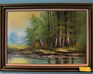 Signed Summer Pond Oil on Canvas