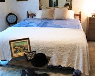 King Bed with Reversible Pillow Top Mattress