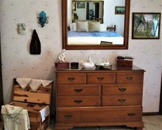 Solid Wood Dresser with Mirror