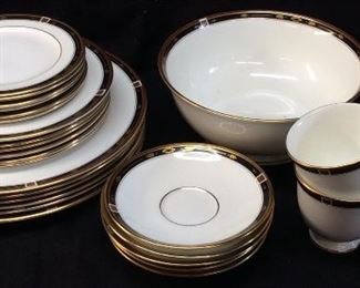 LENOX REGENCY BLACK CHINA, 30 PIECES