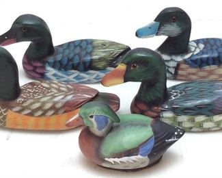 (5) HAND PAINTED DUCKS