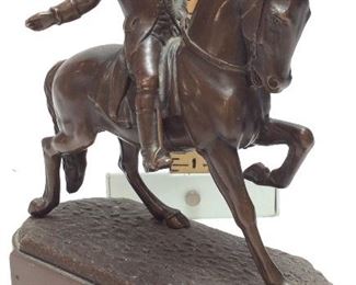 ANTIQUE CYRESS EDWIN DALLIN BRONZE COWBOY SCULPTURE
