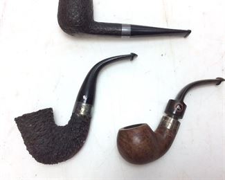 (3) 2 VTG. STERLING SILVER BAND PETERSONS &
DUNHILL TOBACCO PIPES
