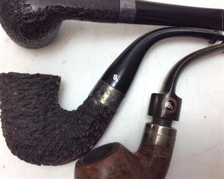 (3) 2 VTG. STERLING SILVER BAND PETERSONS &
DUNHILL TOBACCO PIPES