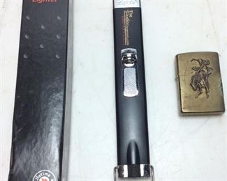 2 ZIPPO LIGHTERS, LONG & COWBOY