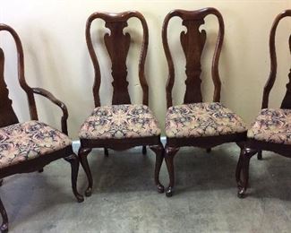 4 VINTAGE UPHOLSTERED DINING CHAIRS