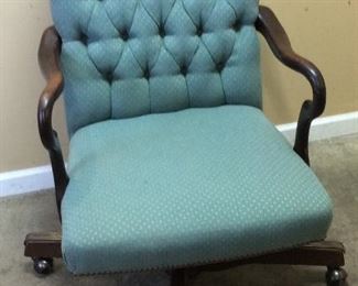 3 BLUE ARM CHAIRS