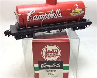 LGB LEHMANN GROSS & BAHN CAMPBELL’S SOUP DOME TANK BOXCAR 44800