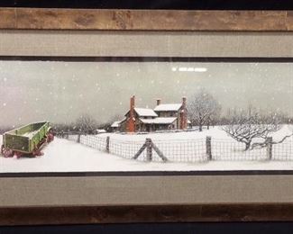 BOB TIMBERLAKE FRAMED SIGNED PRINT,69'1489 FIRST SNOW
