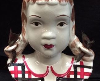 STANDFORD JEAN SANDY HEAD VASE WALL POCKET WITH PIGTAILS