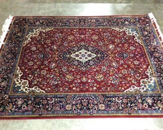 8’ BY 5’ HAND SPUN BURGUNDY AREA RUG