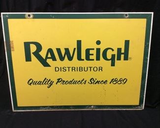 VTG. TIN RAWLEIGH PRODUCTS SIGN, 28’’ BY