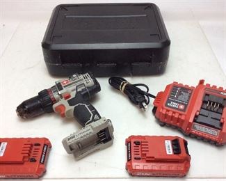 PORTER CABLE DRILL 20v LITHIUM 2 BATTERIES AND CHARGER