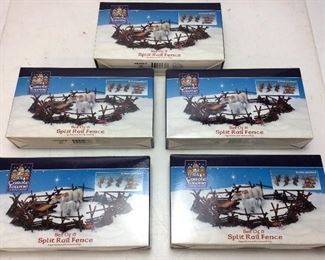 SET OF 5 CAROLE TOWNE SPLIT RAIL FENCES
