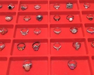 36 ASSORTED COSTUME JEWELRY RINGS,