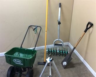 SEED SPREADER, SPRINLER, MOWER ATTACHMENT