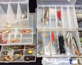 ASSORTED FISHING LURES, WEIGHTS, HOOKS OTHER FISHING TACKLE