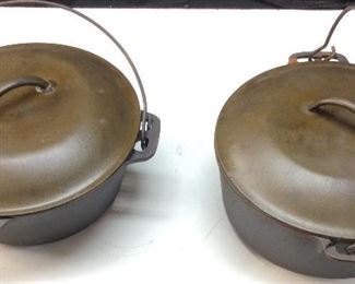 2 CAST IRON 10 1/4 DUTCH OVENS