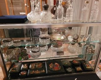 Sterling  Napkin Rings.
Perfumes with Sterling Tops