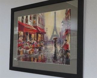 Paris street scene framed art