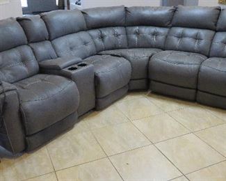 Gray electric reclining sofa