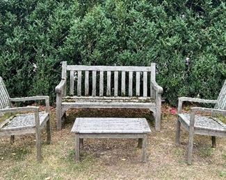 Gloster Armchairs & Coffee Table                                                          Kingsley Bates Bench