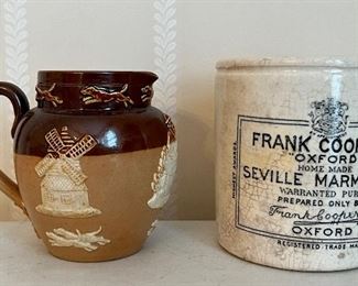 Doulton Pitcher (left) & Frank Cooper's Seville Marmalade Jam Pot (right)